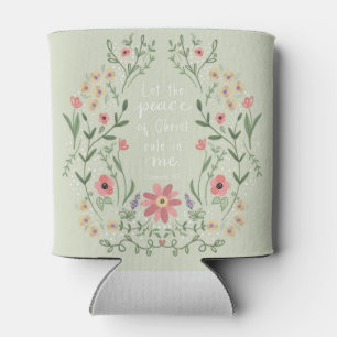 Peace of Christ Floral Cup Holder Can Cooler