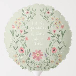 Peace of Christ Floral Mylar Balloon