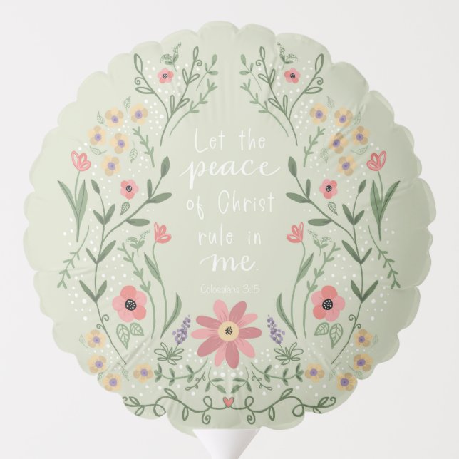 Peace of Christ Floral Mylar Balloon (Back)