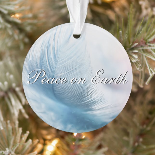 Peace of Earth White Feather Ornament (Tree)