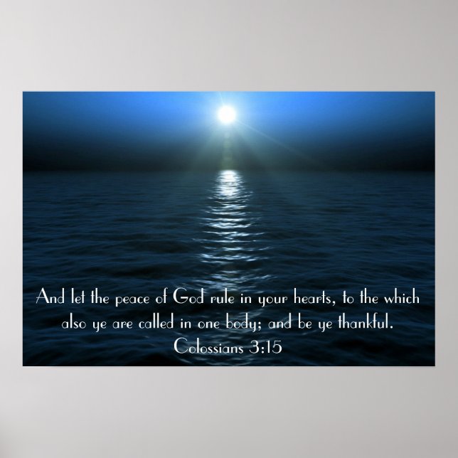 Peace of God bible verse Colossians 3:15 Poster (Front)
