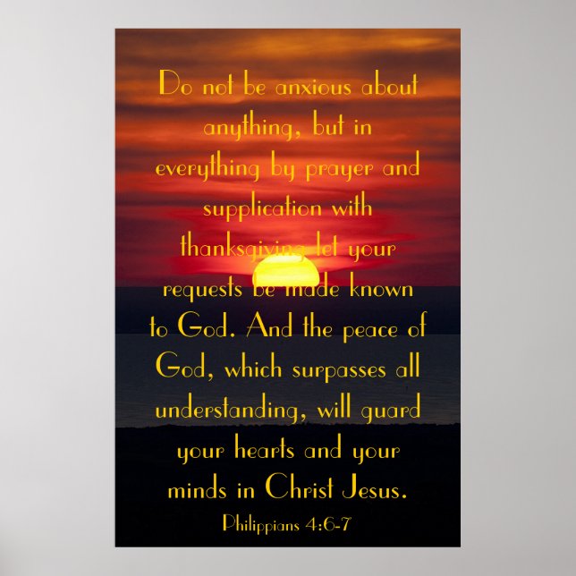 Peace of God bible verse Philipians 4:6-7 poster (Front)