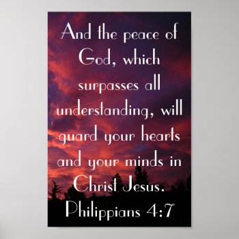 Peace Of God Bible Verse Philippians 4:7 Poster by LPFedorchak at Zazzle