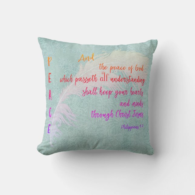 Peace of God Bible Verse Throw Pillow (Front)