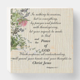 Peace of God Inspirational Wood Box Sign