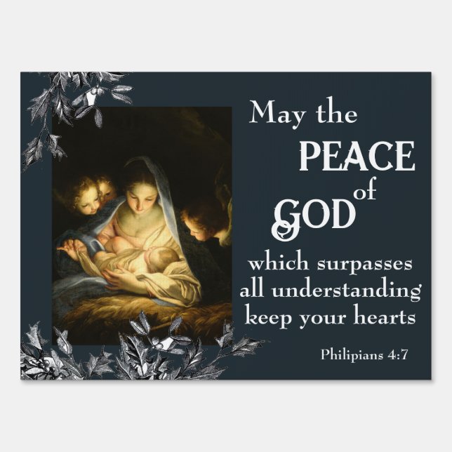 Peace of God Keep Christ in Christmas Yard Sign (Front)