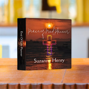 Peace of Mind End of Life Planner Sunset Cross 3 Ring Binder