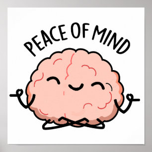 Peace Of Mind Funny Brain Meditation Pun Poster