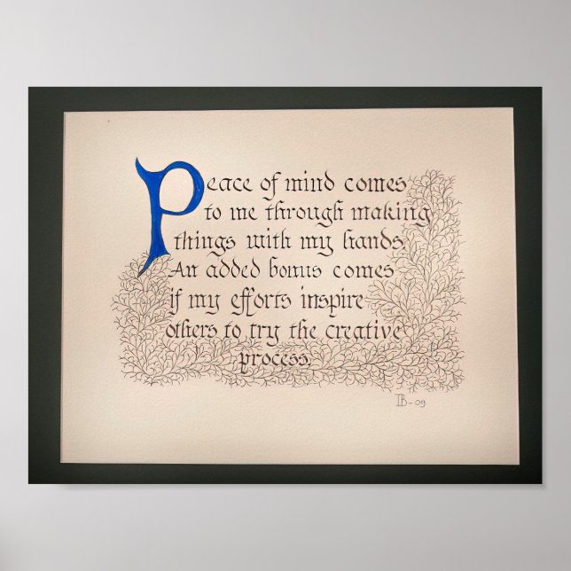 Peace of Mind Quote Poster (Front)