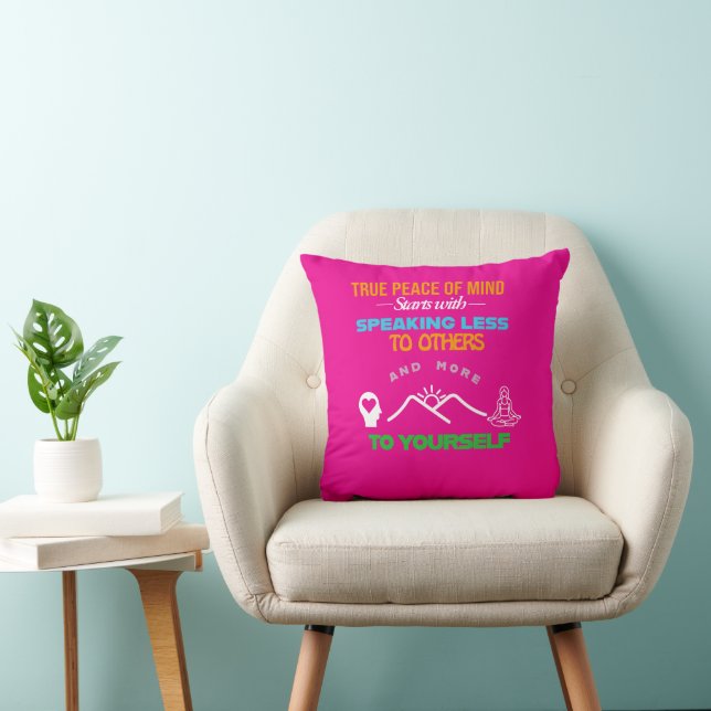 Peace of Mind – Self-Reflection Tee Throw Pillow (Chair)