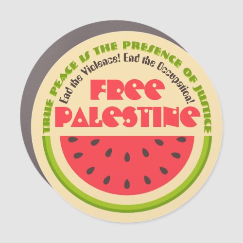 Peace of Watermelon Free Palestine Car Magnet