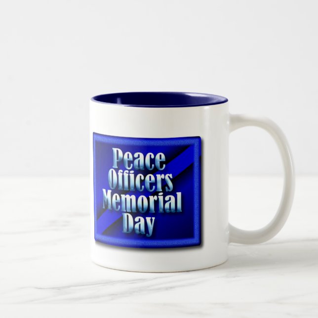 Peace Officers Memorial Day & Button Two-Tone Coffee Mug (Right)