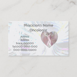 Peace On Angelic Wings Pink Ribbon Business Card