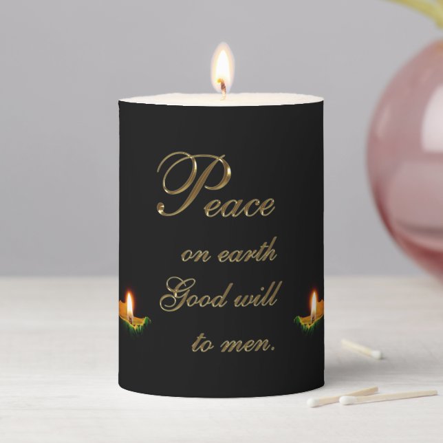Peace on Earth 3x4 Pillar Candle (In Situ)