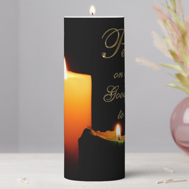 Peace on Earth 3x8 Pillar Candle (In Situ)