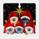 PEACE ON EARTH  5 chows metal ornament