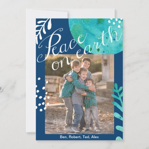 Peace on earth 5x7 two sided photo card