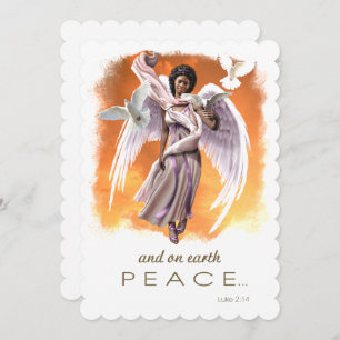 Peace on Earth. African American Angel Holiday Card