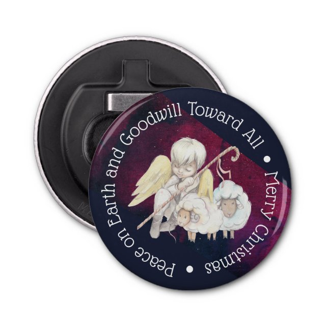Peace on Earth and Goodwill Toward All Shepherd Bottle Opener (Front)