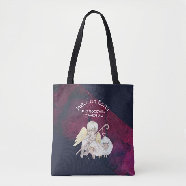 Peace on Earth and Goodwill Toward All Shepherd Tote Bag (Front)