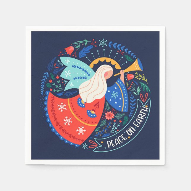 Peace on Earth Angel Design Napkins (Front)