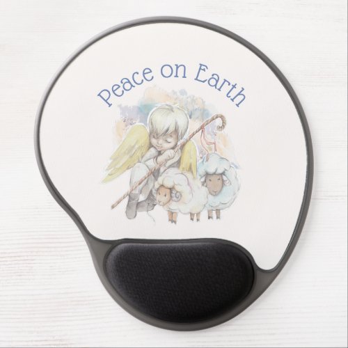 Peace on Earth Angel Shepherd with Lambs Gel Mouse Pad