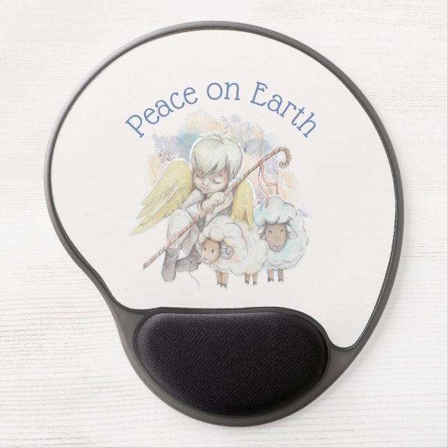 Peace on Earth Angel Shepherd with Lambs Gel Mouse Pad (Front)