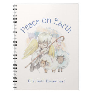 Peace on Earth Angel Shepherd with Lambs Notebook