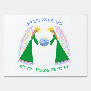 Peace on Earth – Angels Over Earth Yard Sign