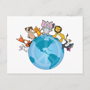 Peace On Earth Animals Postcard