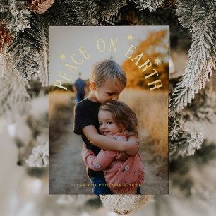 Peace On Earth Arch Family Christmas Photo Foil Holiday Card