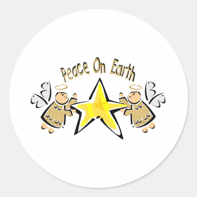 Peace On Earth Banner Classic Round Sticker (Front)