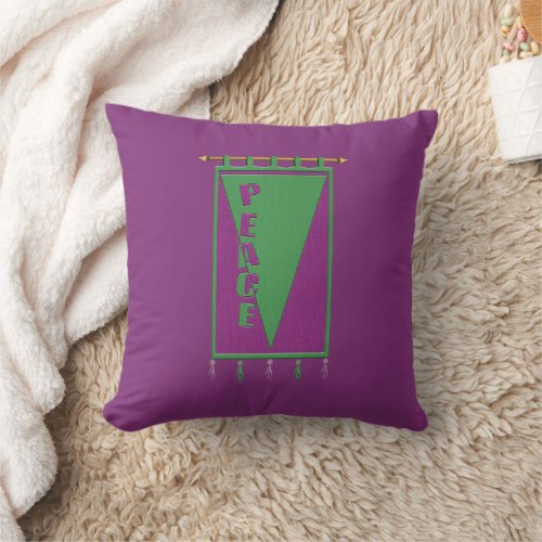 Peace on Earth Banner for Christmas Throw Pillow