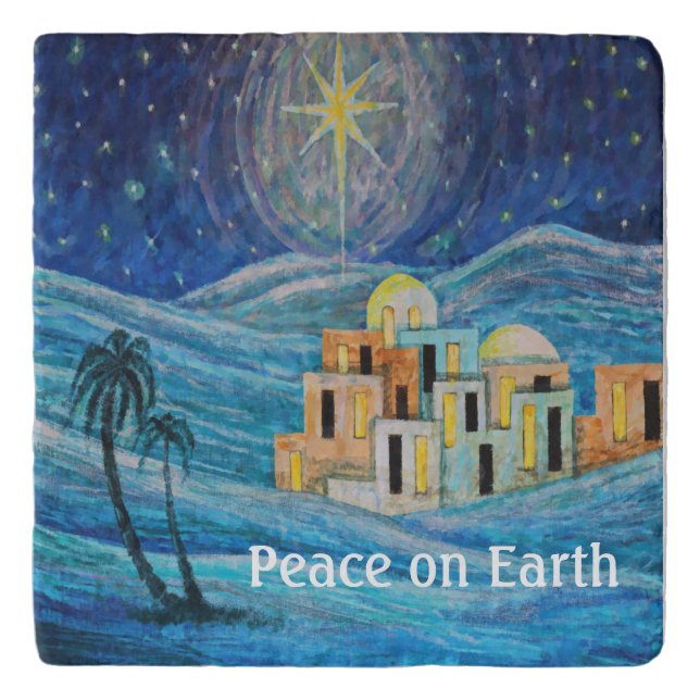  Peace On Earth Bethlehem Christmas Star Trivet (Front)