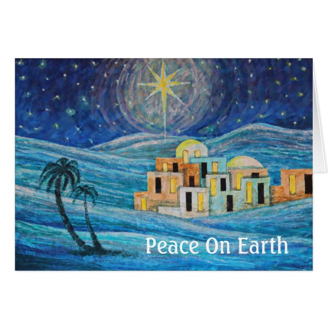 Peace on Earth Bethlehem Your Photo Inside Cards (Front Horizontal)
