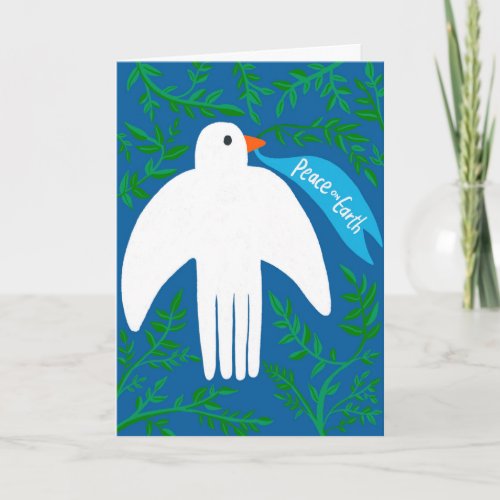 Peace on Earth Bird Dove Christmas Xmas Holiday Card