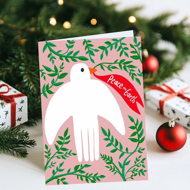 Peace on Earth Bird Dove Christmas Xmas Holiday Card (Peace on Earth Bird Dove Christmas Xmas Holiday Folded Card
)
