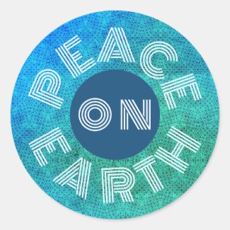 Peace On Earth Blue Green Modern Design
