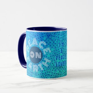 Peace On Earth Blue Green Modern Design