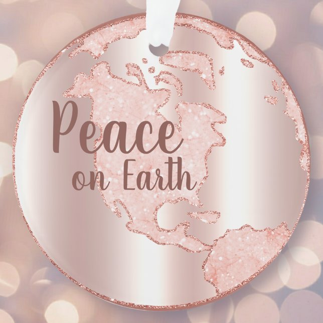 Peace On Earth Blush Pink Christmas Tree Ornament (Creator Uploaded)
