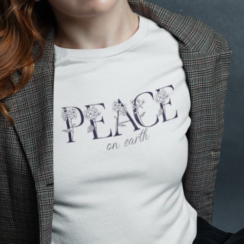 Peace On Earth Botanical Hydrangea T_Shirt