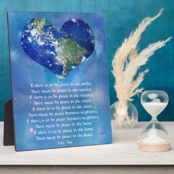 Peace On Earth By Lao Tzu Plaque by Motivators at Zazzle