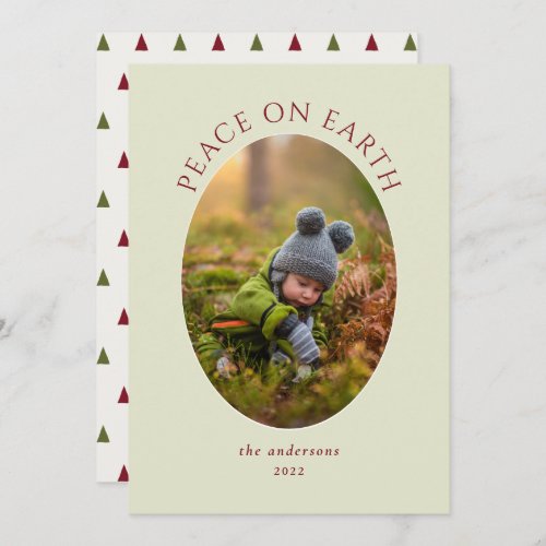 Peace on Earth Cameo Photo Holiday Card