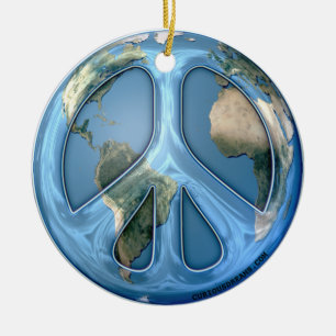 Peace On Earth Ceramic Ornament