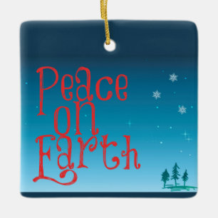 Peace on Earth Ceramic Ornament