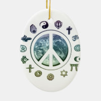 Peace on Earth Ceramic Ornament
