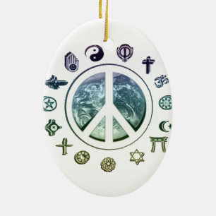 Peace on Earth Ceramic Ornament