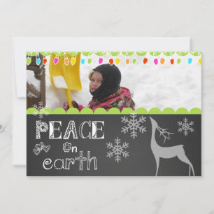 Peace on Earth Chalkboard Holiday Photo Card