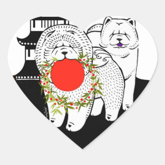 PEACE ON EARTH - Chow heart holiday stickers