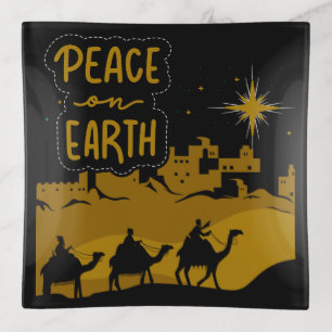 Peace on Earth Christian Christmas Keepsake Trinket Tray